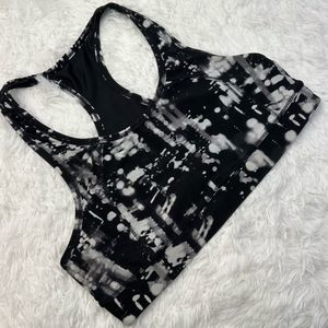 Calvin Klein Performance Sports Bra M Splatter Print Racerback Quick-Dry Mesh
